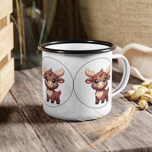 Kids Enamel Camp Cup - Highland Cow Cute Camping Mug